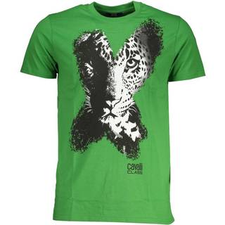 Cavalli Class Green Cotton T-Shirt