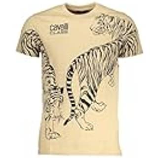 Cavalli Class Beige Cotton T-Shirt