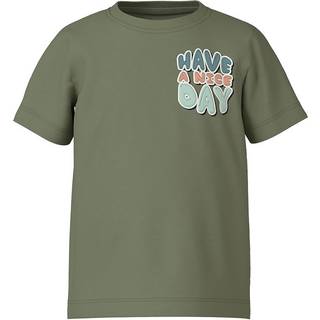 Name It Oil Green Have a Nice Day T-shirt - Str. 2y 92cm