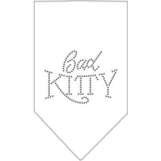 Dålig kattunge strass bandana vit stor