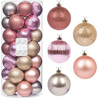 Hver dag er julepynt, der er knustfast juletræ ornament sæt julekugler dekoration 35 tælling (2,75 """"/70 mm guld iridium)