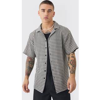 Mens Black Open Weave Oversized Shirt