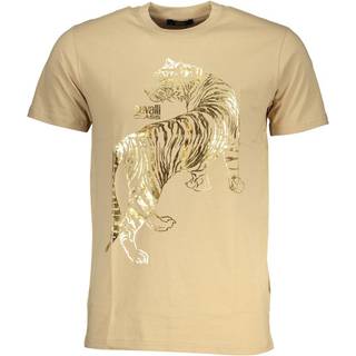 Cavalli Class Beige Cotton T-Shirt