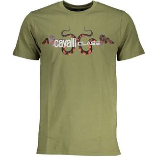 Cavalli Class Green Cotton T-Shirt