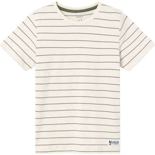 Name It Peyote Melange/oil Green Stribet T-shirt