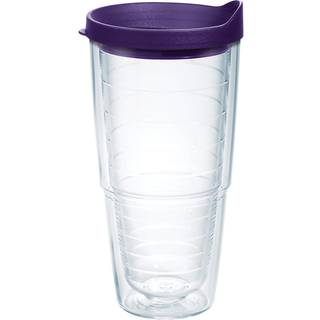 Tervis Clear & farverig l?g lavet i USA Double Walled Isoleret tumbler Travel Cup holder drikkevarer koldt og varmt 24oz kongeligt lilla l?g