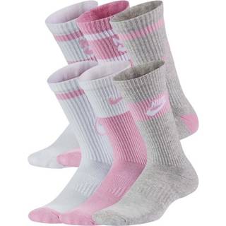 Nike Nike White pink Kids Cushioned Crew Socks 6 Pack