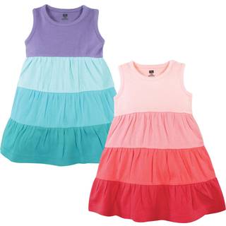 Hudson Baby Girls 'Cotton Dresses Ombre Coral Teal 6-9 måneder