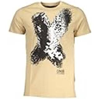 Cavalli Class Beige Cotton T-Shirt