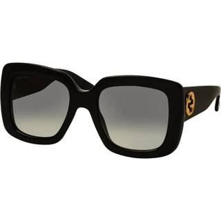 Gucci Kvinde GG0141SN 001 Solbriller Acetat Sort Grå Firkantet Skygge