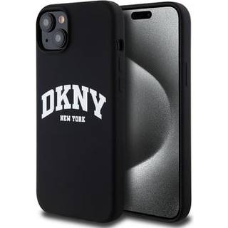 iPhone 15 Plus DKNY Liquid Silicone Arch Logo Cover - MagSafe-kompatibel - Sort