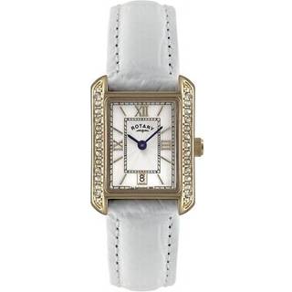 Rotary LS02652/41 Rose Gold Plated White Leather Strap Watch - W6315