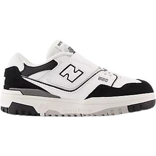 550 Bungee Lace W/ Top Strap Sneakers, White/Black, 34.5