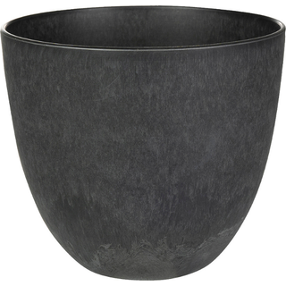 Artstone Bola rund krukke - Sort - H20 cm