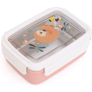 Petit Monkey Bento Madkasse - Sloth & Dragon Flies - Melba Pink