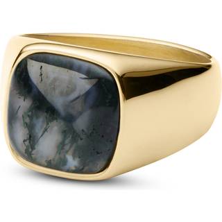 Len Moss Agat Guldfarvet Grus Ring