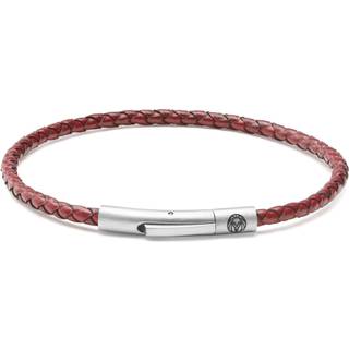 Collins | 3mm Rødt Vævet Læder Armbånd