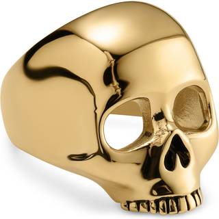 Aspero | Guldfarvet Rustfri Stål Kranium Signet Ring