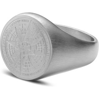 Sølvfarvet Kompas Signetring i Kirurgisk Stål
