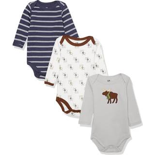 Hudson baby unisex baby bomuld langærmet bodysuits blå elg 0-3 måneder os