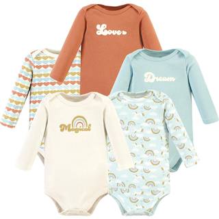 Hudson baby unisex baby bomuld langærmet bodysuits magisk regnbue 5-pakke preemie