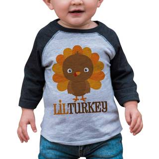 7 spiste 9 Apparel Baby Boy's Little Turkey Thanksgiving 12 m?neder gr? raglan