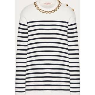 Valentino Embroidered cotton sweater - blue - S
