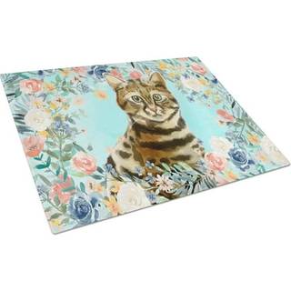 Caroline's Treasures CK3389LCB Bengal Spring Flowers Glass Cutting Board Stor dekorativt tempereret glas Køkkenskæring og serveringsplade Stor i