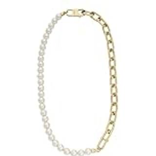 Fossil JF04727710 Gold Tone IP Pearl Effect Link Necklace - J49352