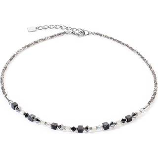 Coeur De Lion Silver Black and White Crytal Necklace - 42cm