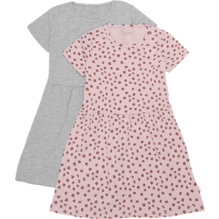 Minymo 2-pak Kjole Grey Melange 128 cm  Grå  128 cm  kvinde