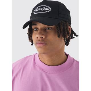 Mens Limited Edition Embroidered Mesh Panel Cap In Black