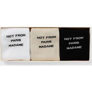 Drôle de Monsieur 3-Pack Slogan Socks Black/White/Mastic