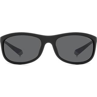 Polaroid Unisex PLD 2154/S O6W/M9 Solbriller Viskelæder Sort Grå Wraparound Polariseret