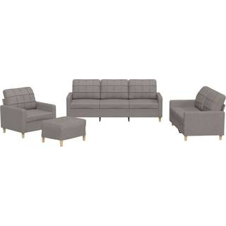 sofasæt 4 dele med hynder stof gråbrun