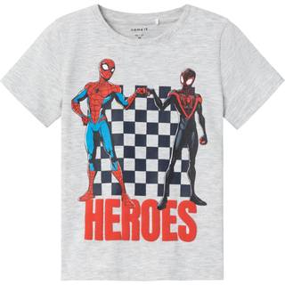 Name It Light Grey Melange Spiderman Top