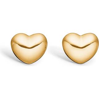 Blossom forgyldte hjerte ørestikker blank
