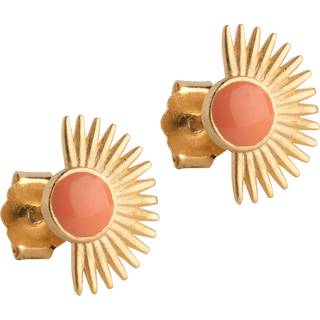 Soleil Øreringe, Guld/Coral