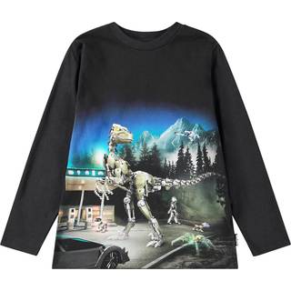 Molo GOTS Reif Langærmet T-shirt Virtual Setting 104cm  Sort  104 cm  mand
