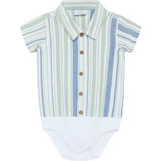 Hust&Claire Birge Stribet Skjorte-body Jade Green 92 cm  Grøn  92 cm  Unisex