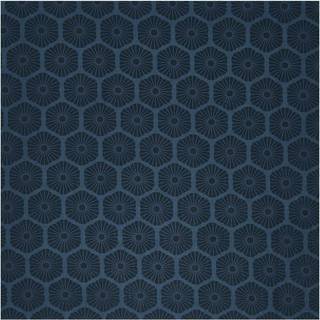 Meterware Baumwoll-Popelin blau Rosette