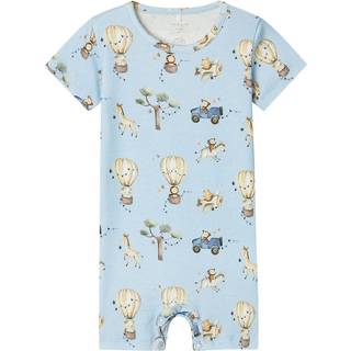 Name It Chambray Blue Melange Dyreprint Sunsuit