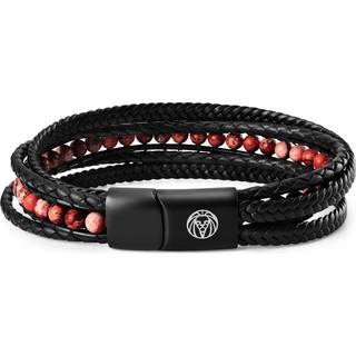 Naxos Læderarmbånd m. Rød Imperial Jaspis