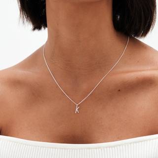 Simply Silver sterling 925 poleret og kubisk zirkonia initialvedhængEn