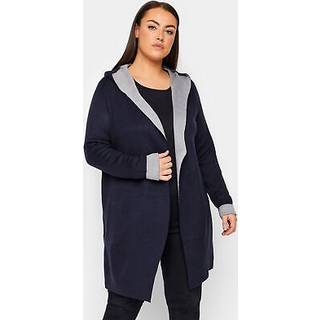Evans Evans Blue Hooded Longline Cardigan