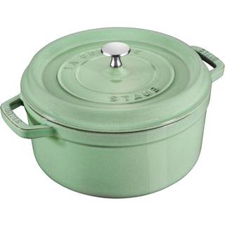 Støbejernsgryde 26 cm, salvie grøn