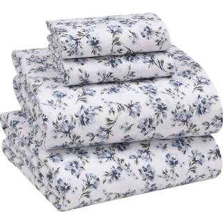 Ruvanti Flannel Sheets Queen Størrelse - 100% Bomuld Dobbelt børstede sengelinter Dybe Lommer 16 tommer Dronning Sheet Sæt alle sæson