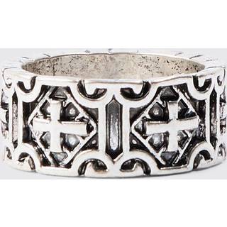 Mens Cross Embossed Ring In Silver