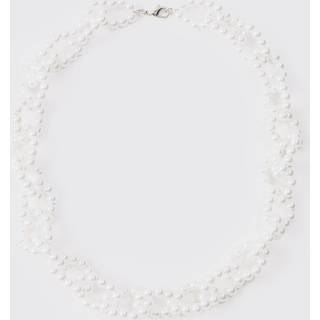 Mens Pearl Chain Necklace In White