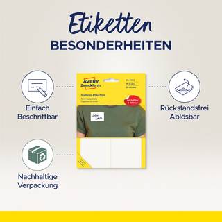 Avery 51065 Selvklæbende navneskilte 80x54mm 40 etiketter folie